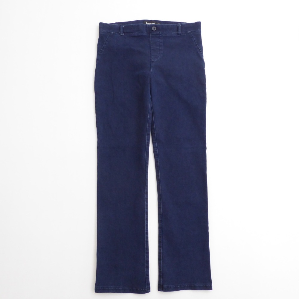 Betabrand Womens Classic Straight Leg Denim Yoga Pants Blue Straight Leg Large